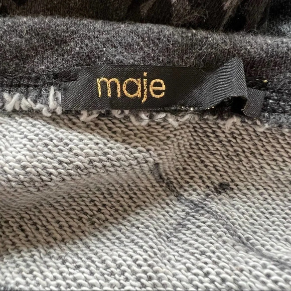 Maje Daleo Cotton Leopard Print Pullover Sweatshirt Size S 7875 - Picture 9 of 9